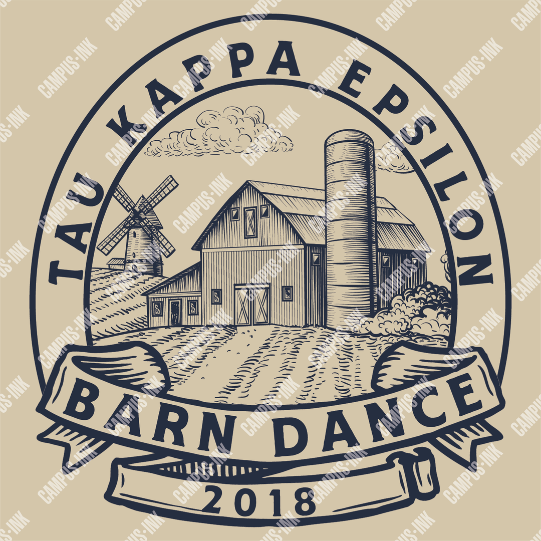 Tau Kappa Epsilon Barn Dance Farm Logo Design