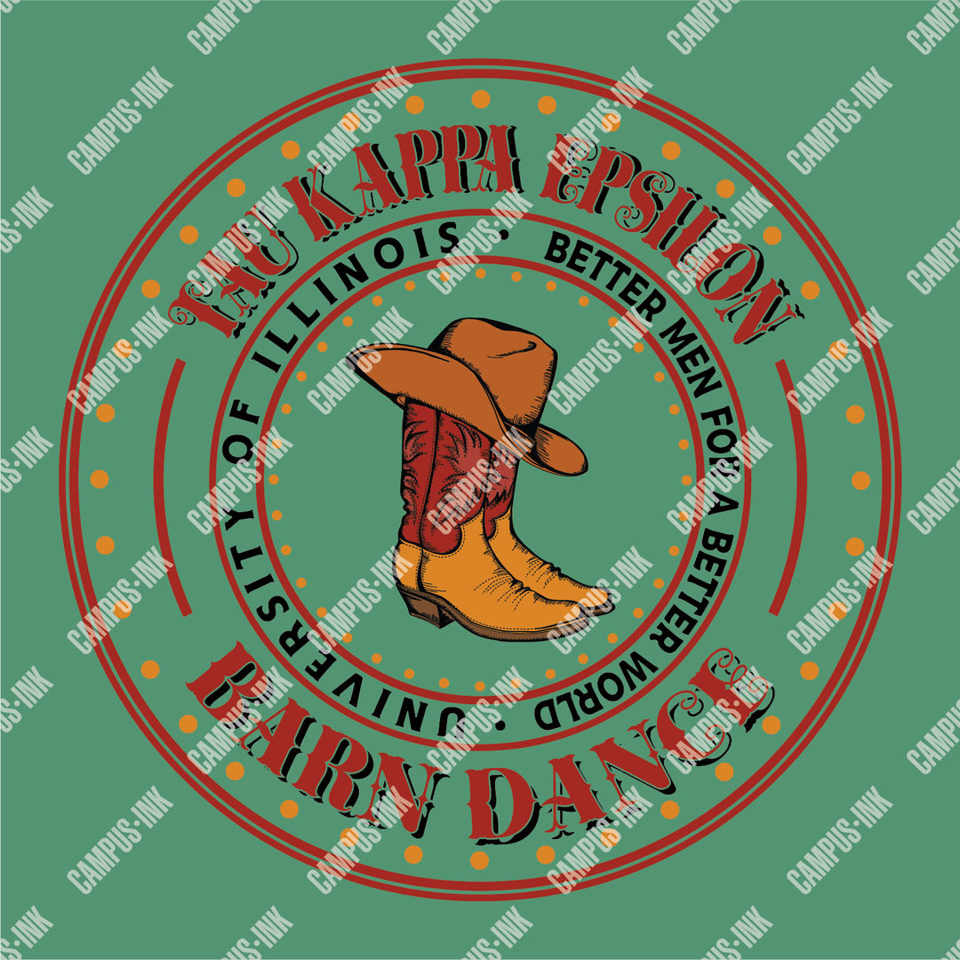 Tau Kappa Epsilon Barn Dance Circle Badge Design