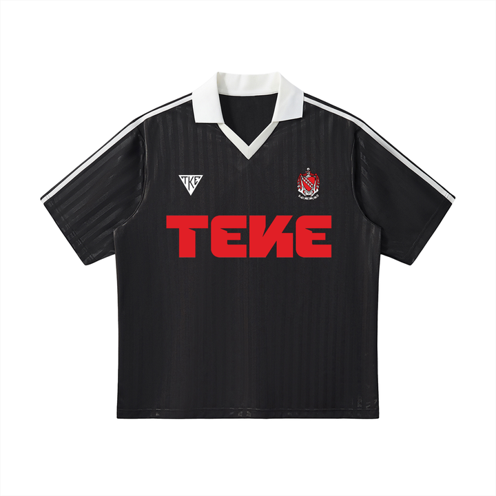 TKE Contrast Collar Striped Soccer Jersey