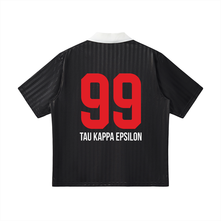 TKE Contrast Collar Striped Soccer Jersey