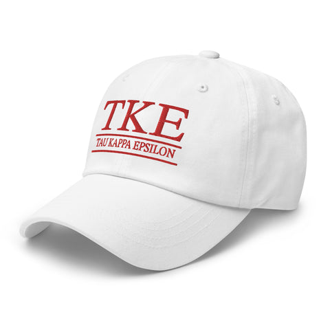 TKE Classic Letters Baseball Cap in White