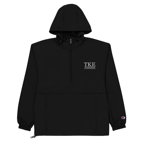 TKE Black Champion Letters Embroidered Packable Jacket