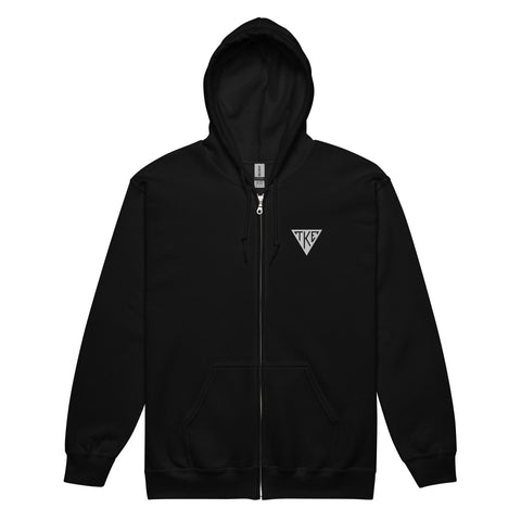 TKE Black Houseplate Embroidered Zip-Up Hoodie