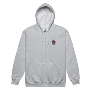 TKE Grey Coat Of Arms Embroidered Zip-Up Hoodie