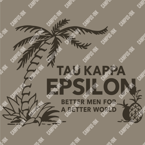 Tau Kappa Epsilon Palm & Pineapple Design