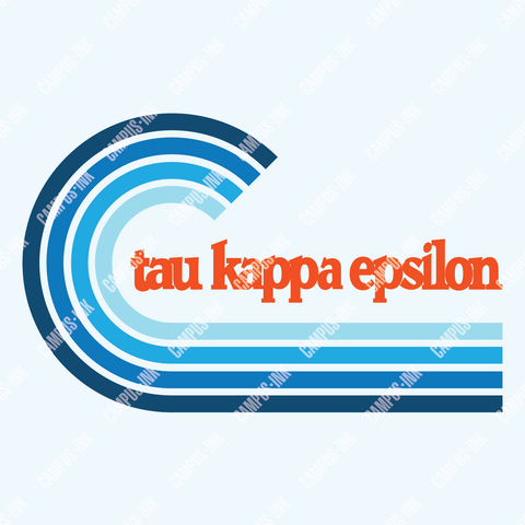 Tau Kappa Epsilon Cool Blue Wave Design