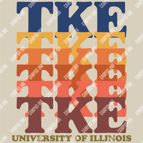 Tau Kappa Epsilon 70's Letters Design