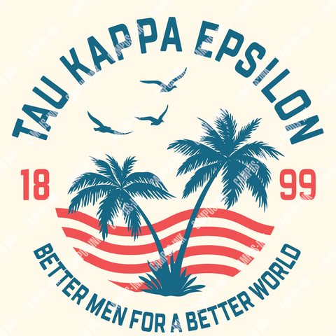 Tau Kappa Epsilon Palms & Waves Design